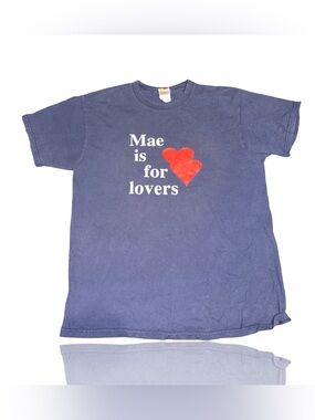 Mae Is For Lovers Band T-Shirt Unisex Size L Blue Graphic Print